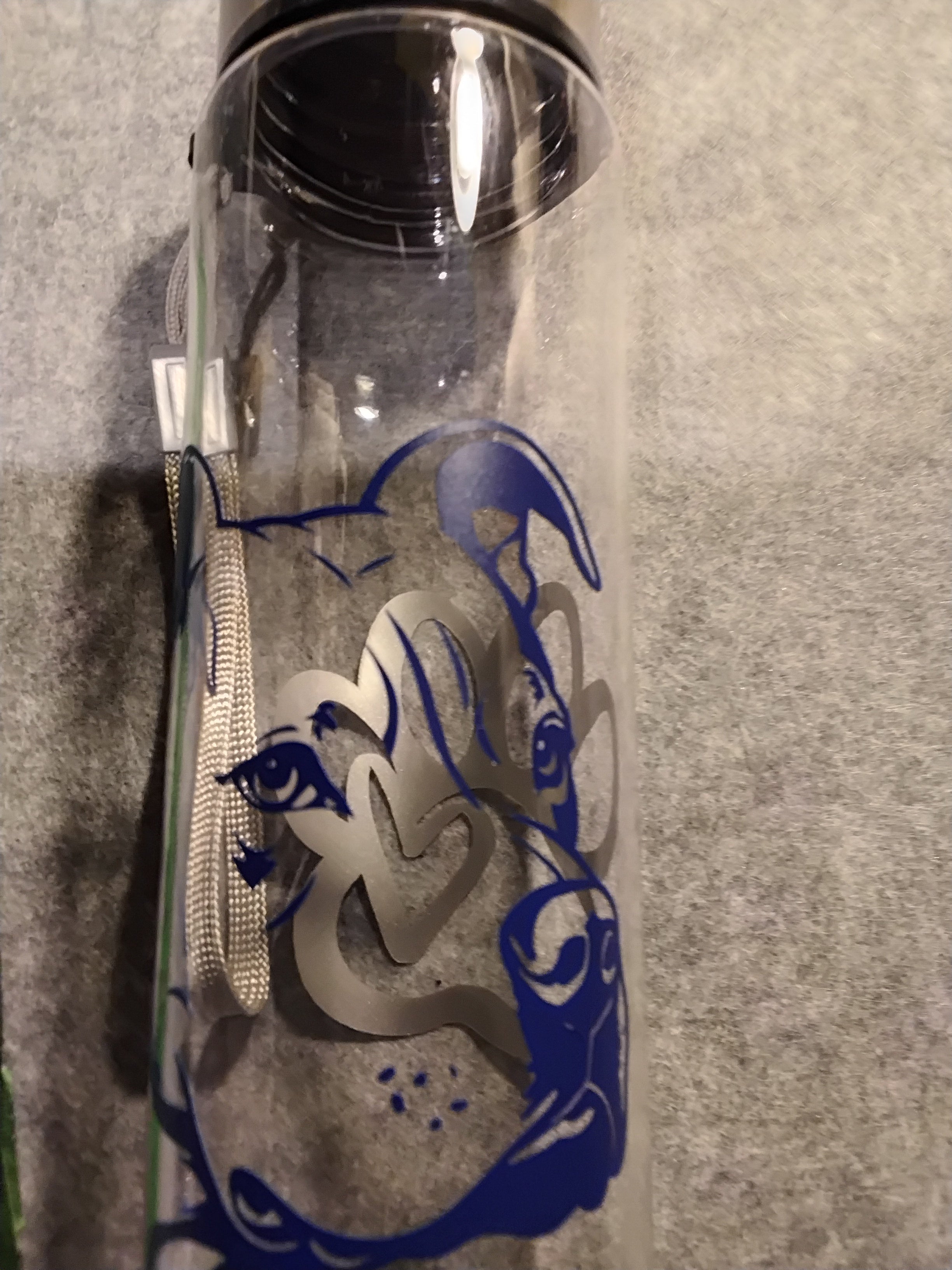 9" acrylic water bottle with customisable design - pitbull