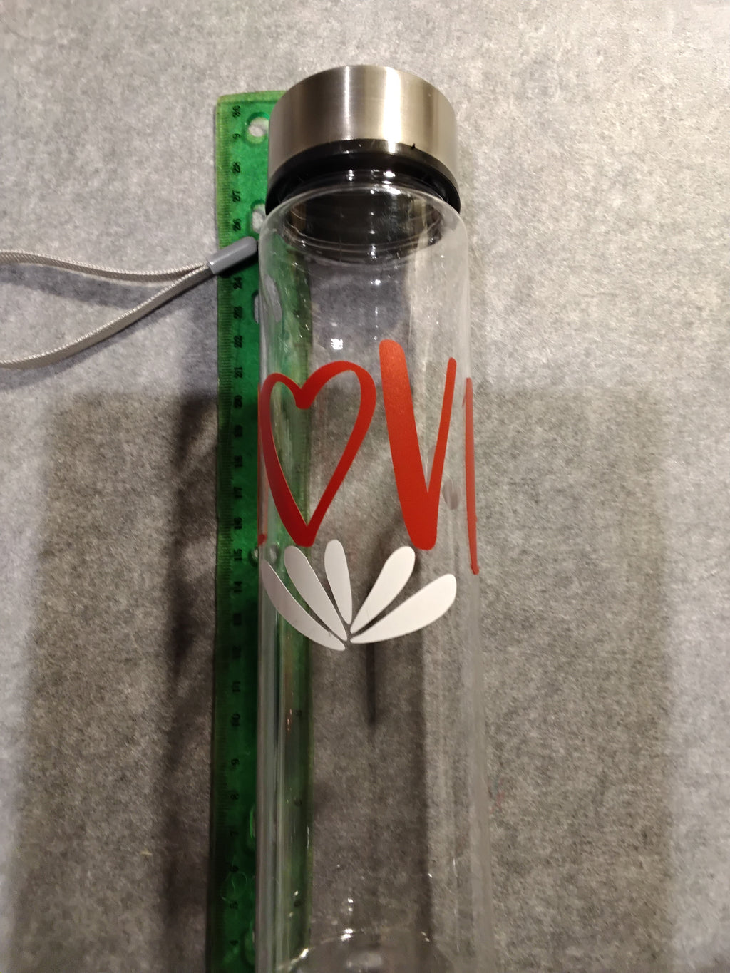 9"Acrylic Water Bottle with customizable design -love