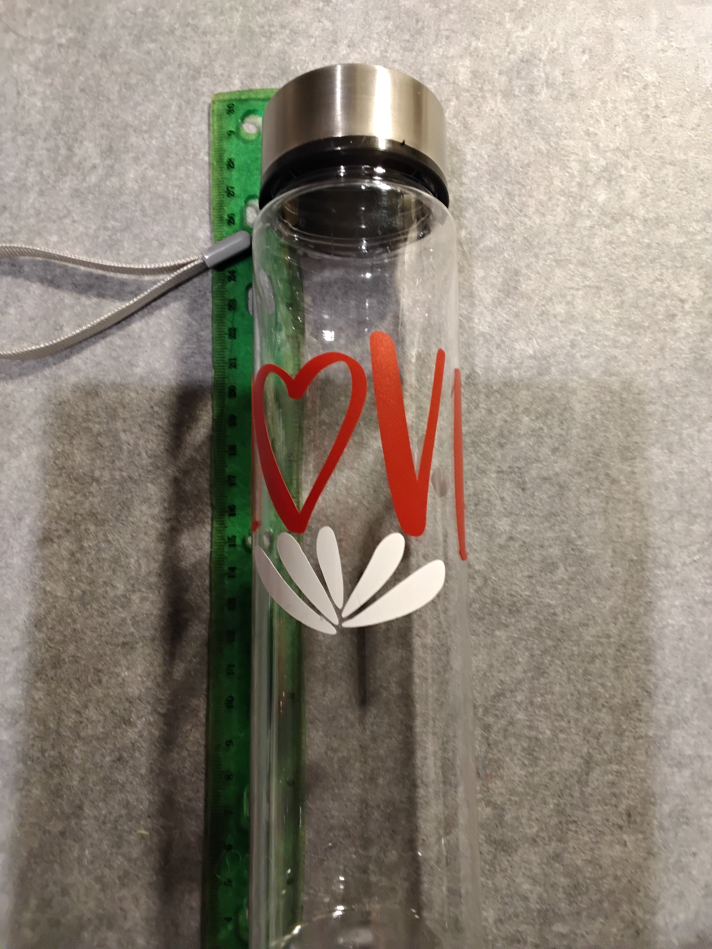 9"Acrylic Water Bottle with customizable design -love