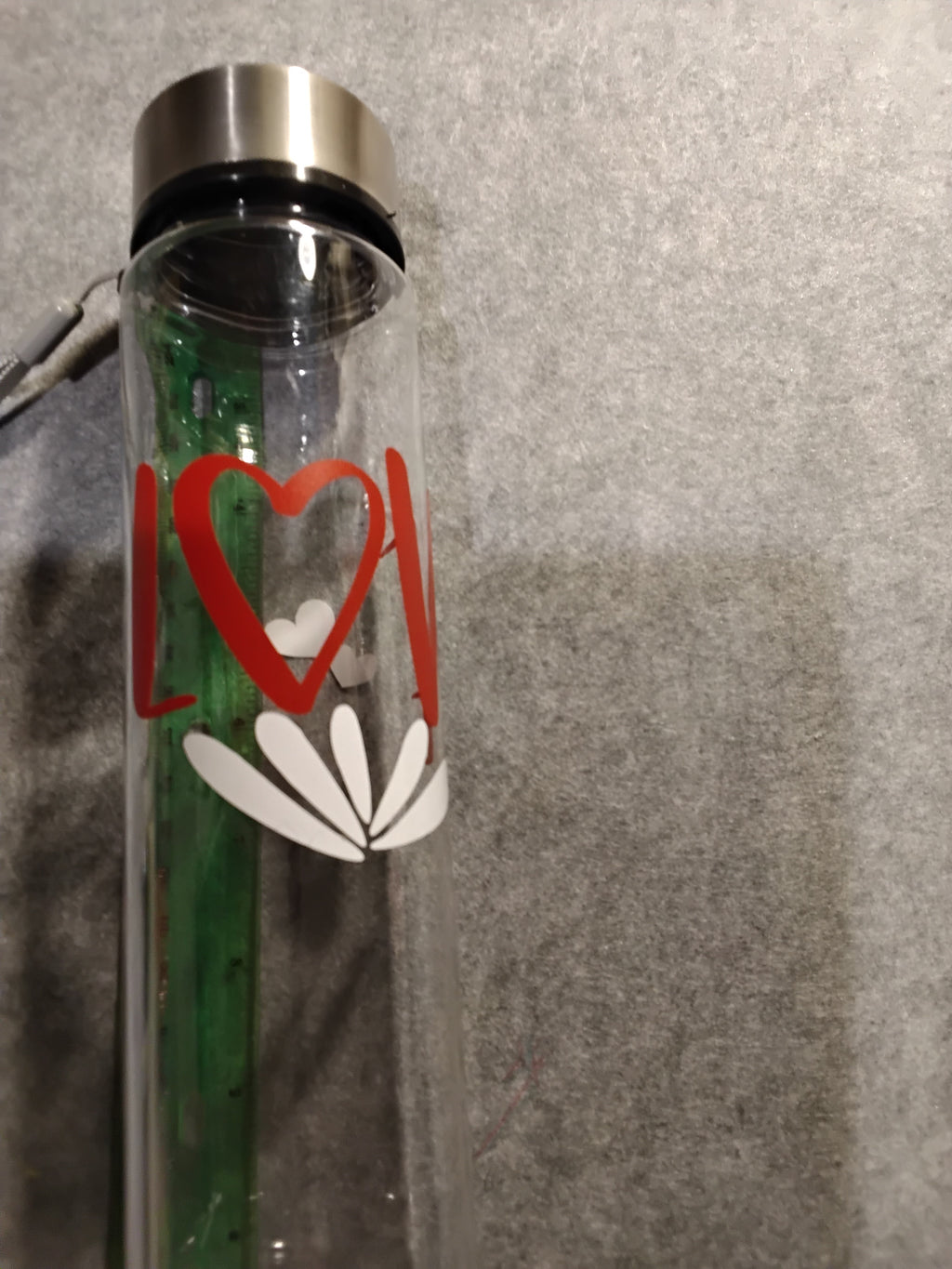 9"Acrylic Water Bottle with customizable design -love