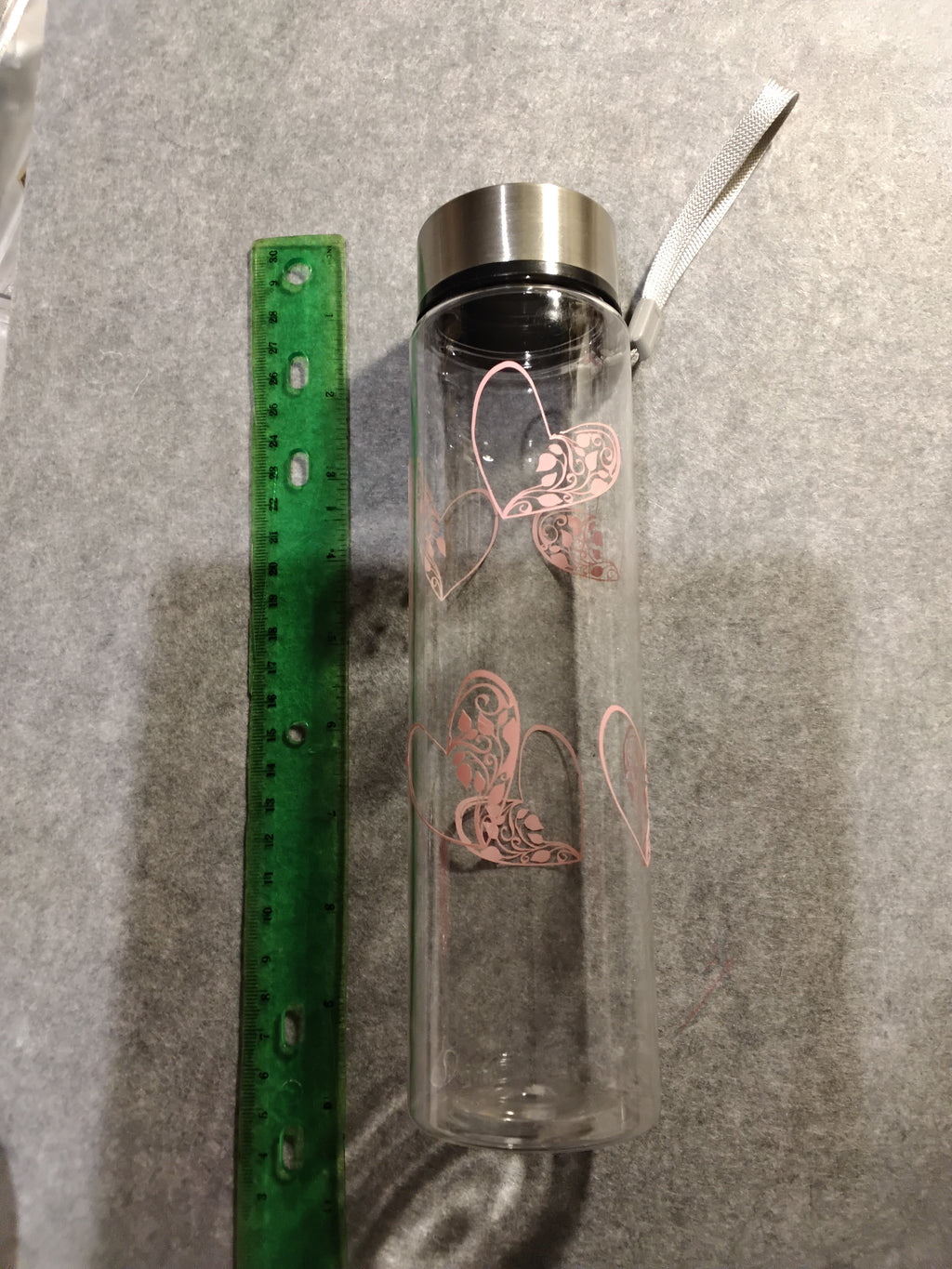 9" Acrylic Water bottle with customizable design - heart