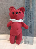9" Red QuiltedTeddy Bear