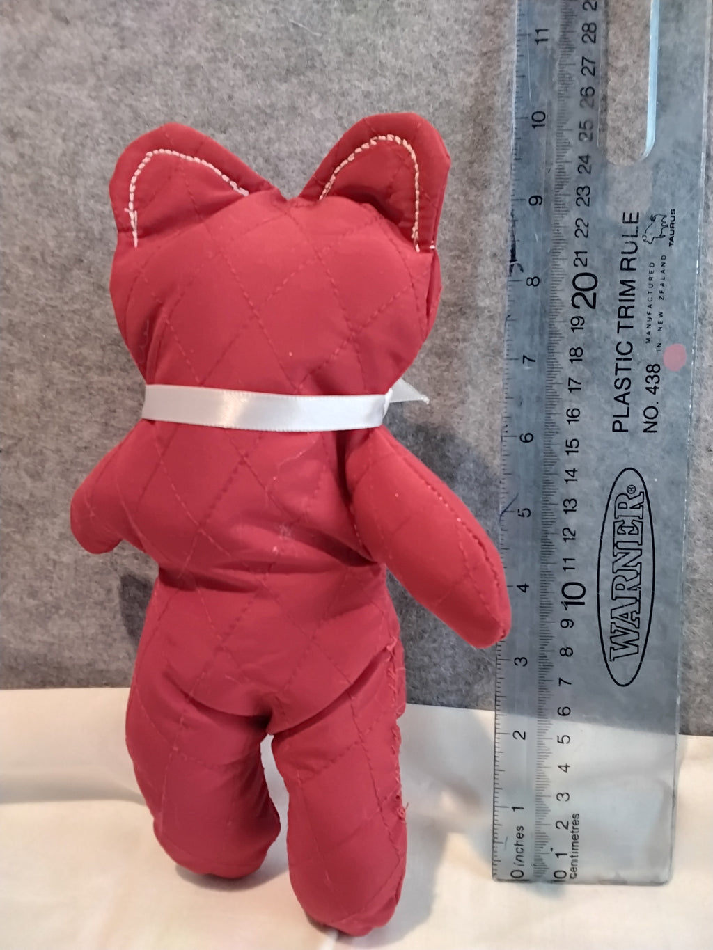 9" Red QuiltedTeddy Bear