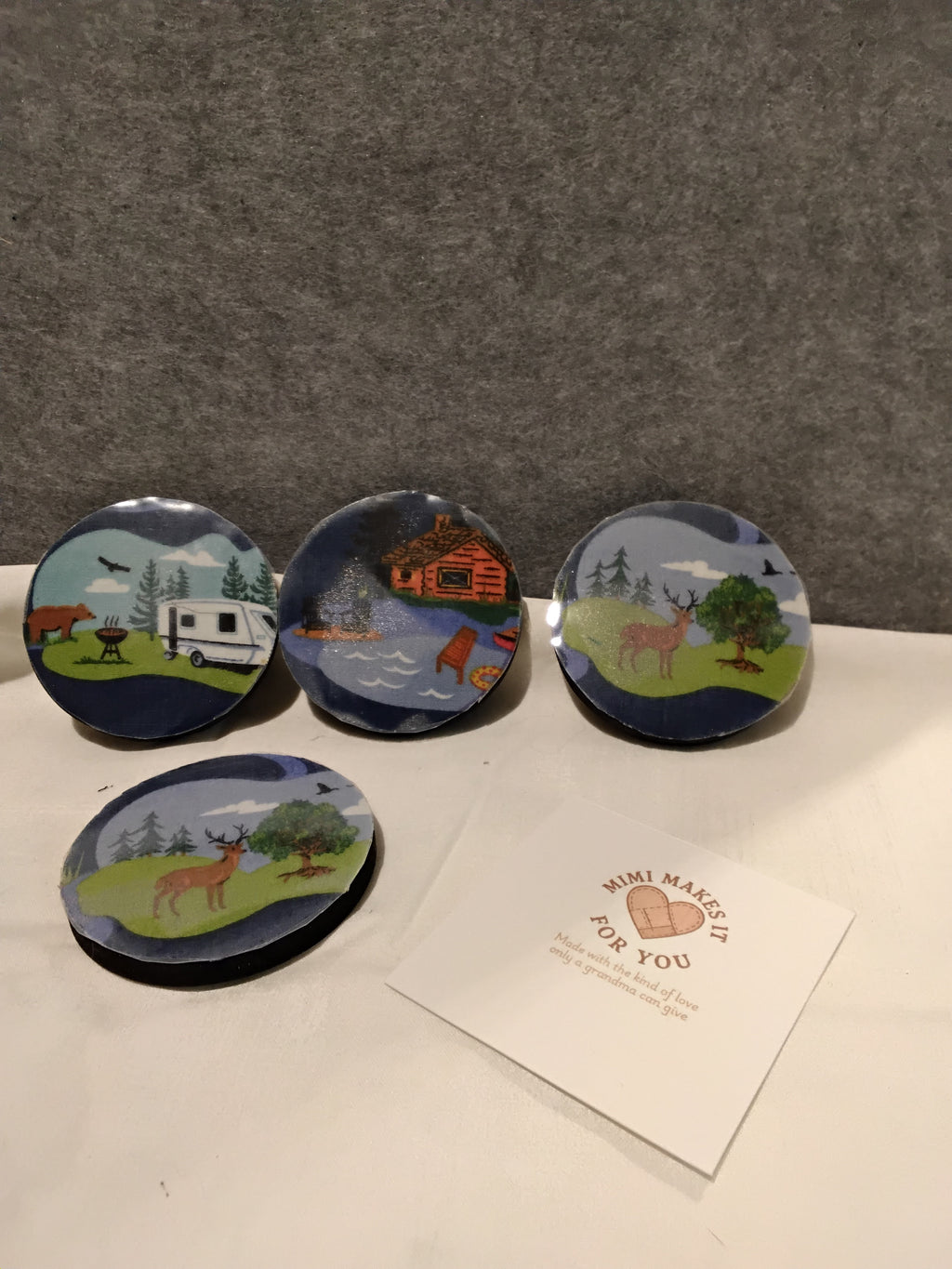Camping Theme Drink Coaster set/Car coasters