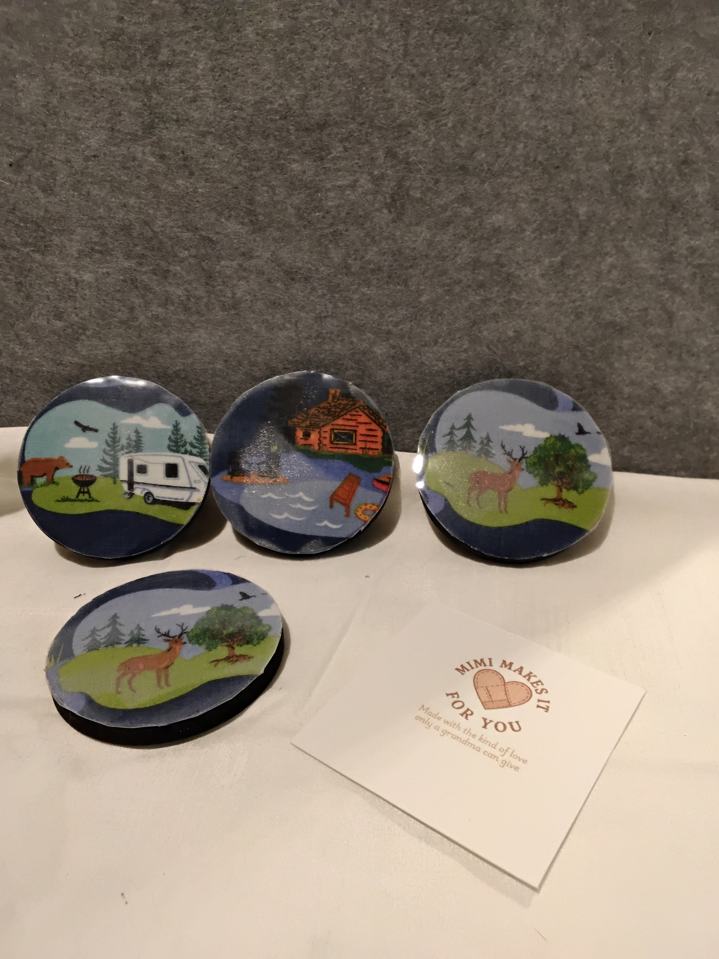 Camping Theme Drink Coaster set/Car coasters