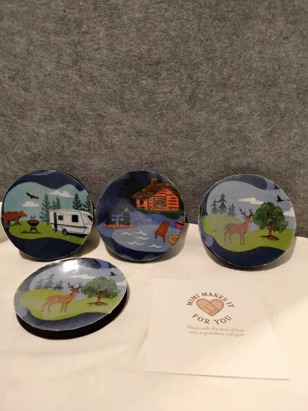 Camping Theme Drink Coaster set/Car coasters