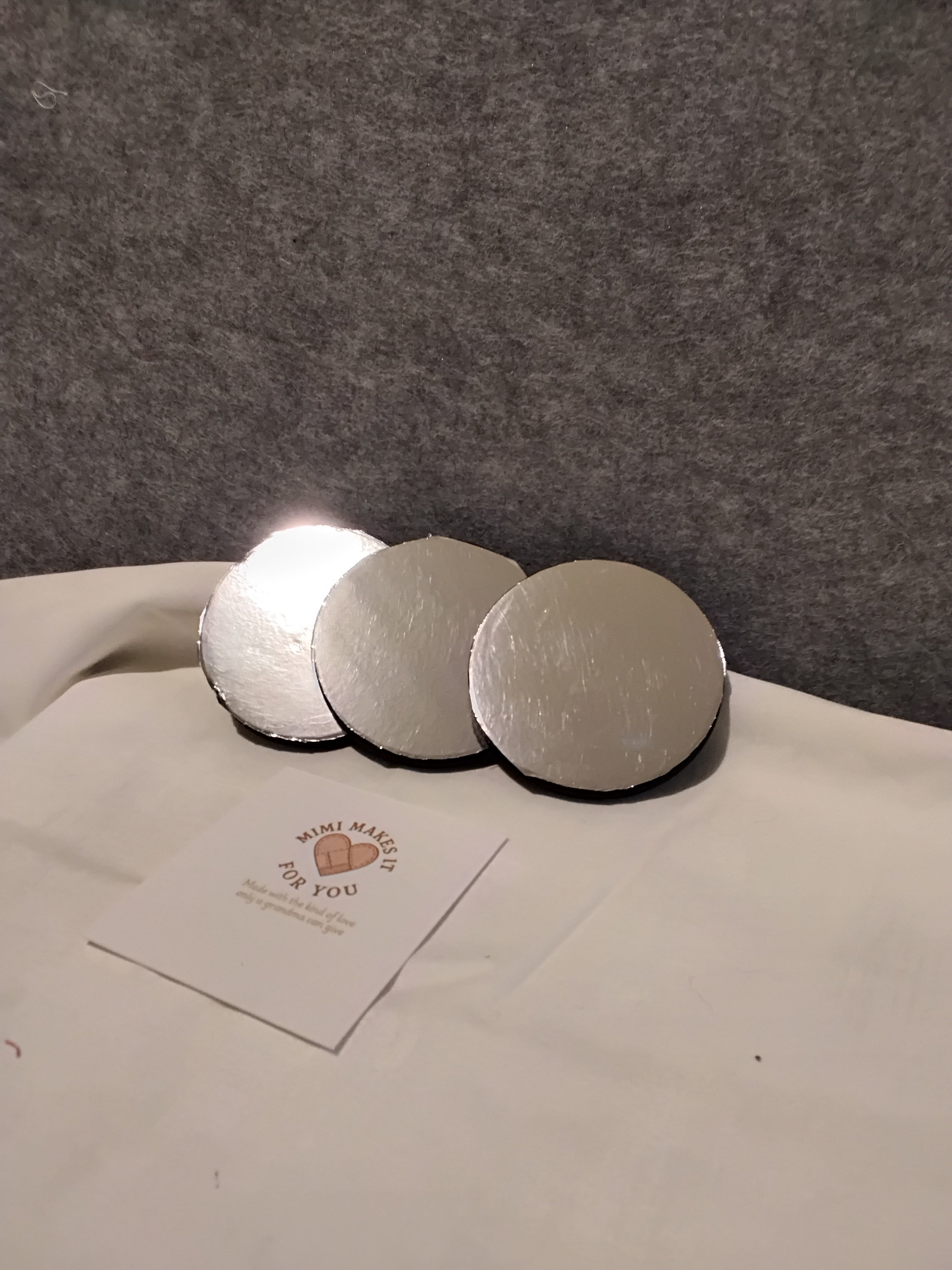Silver Drink Coaster set/Car Coasters