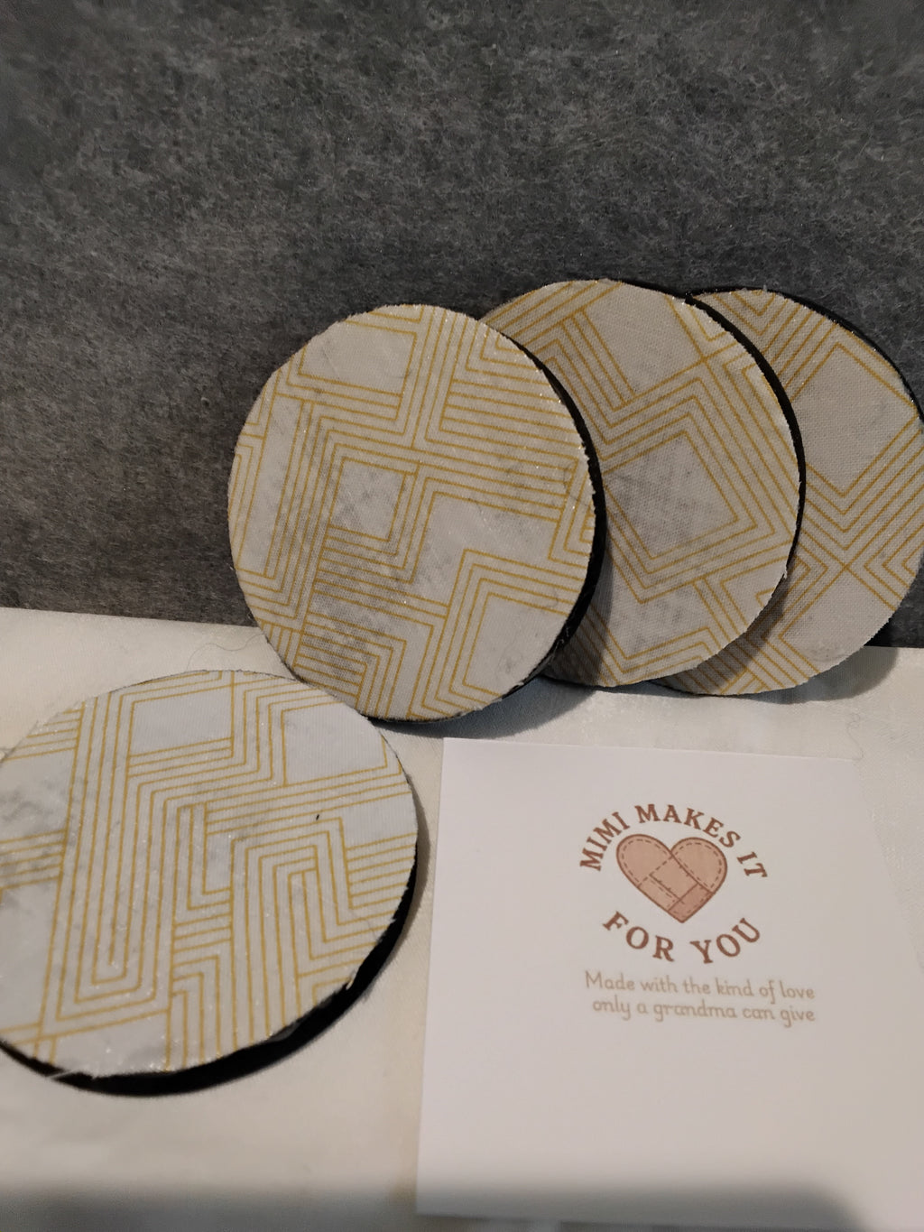 Yellow/White designDrink Coaster/Car Coaster