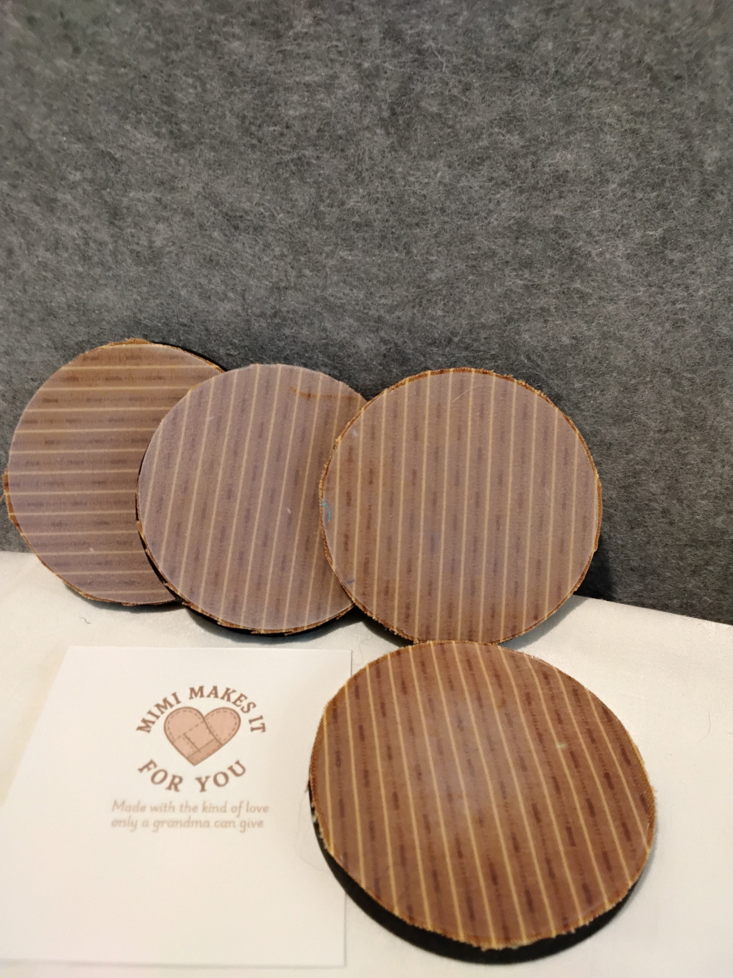Brown/Tan Stripe Drink Coaster/Car Coaster