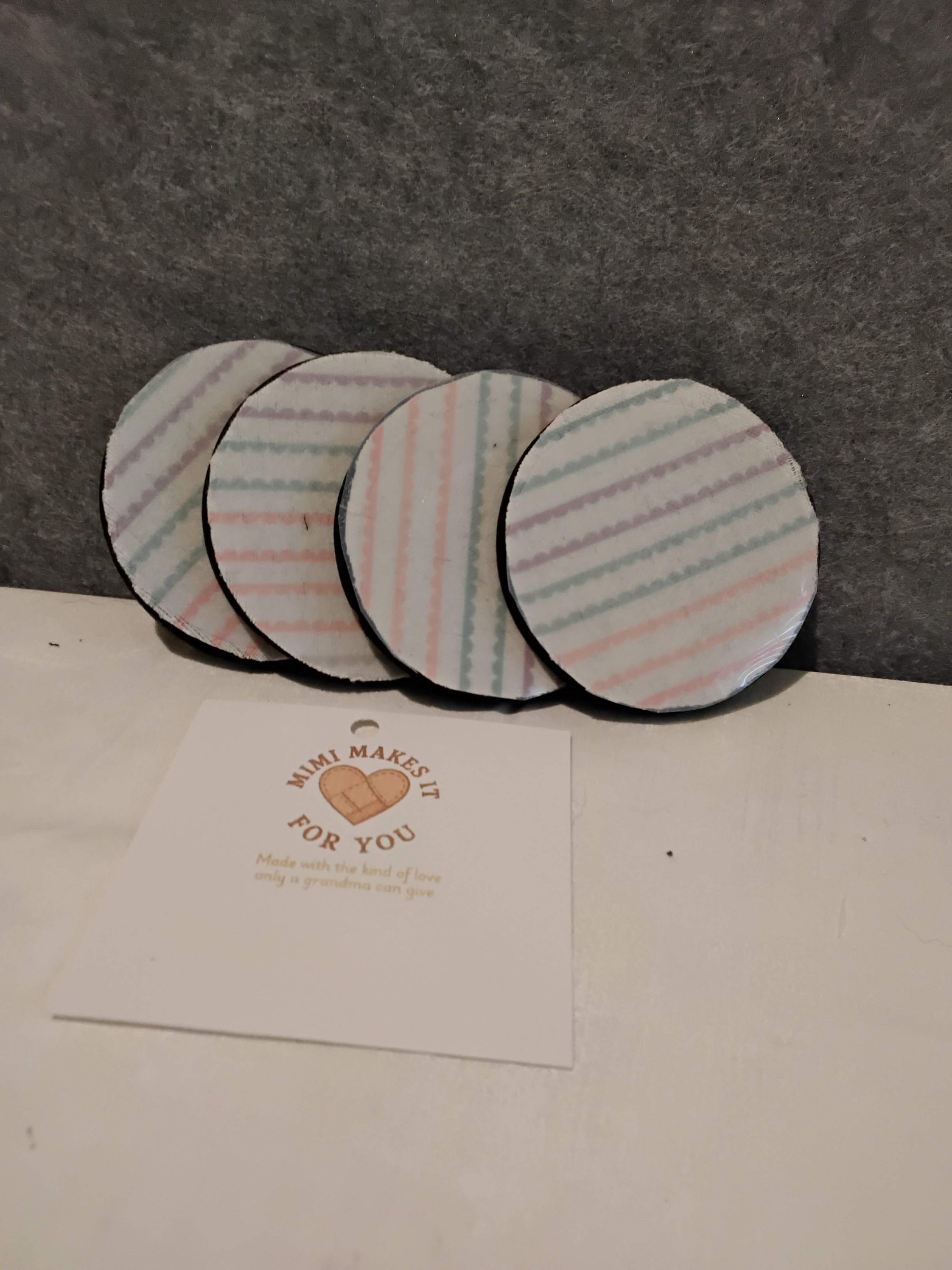 Drink Coaster set/Car CoasterStriped Flannel
