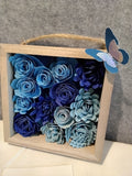 Artwork - Blue flower shadow box