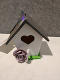 Minature Bird House - White/Gray