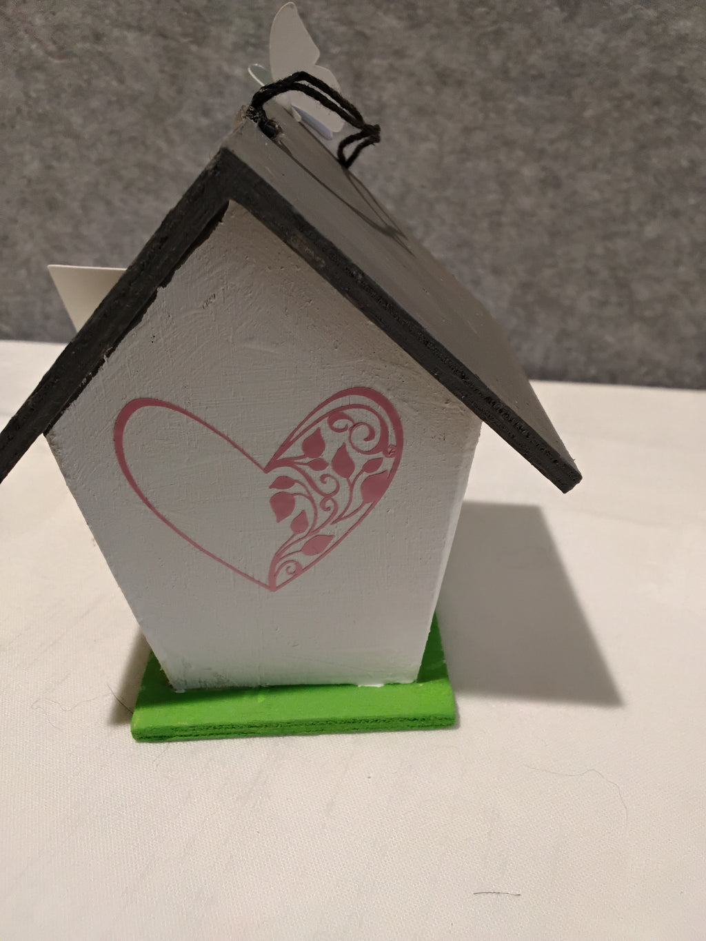 Minature Bird House - White/Gray