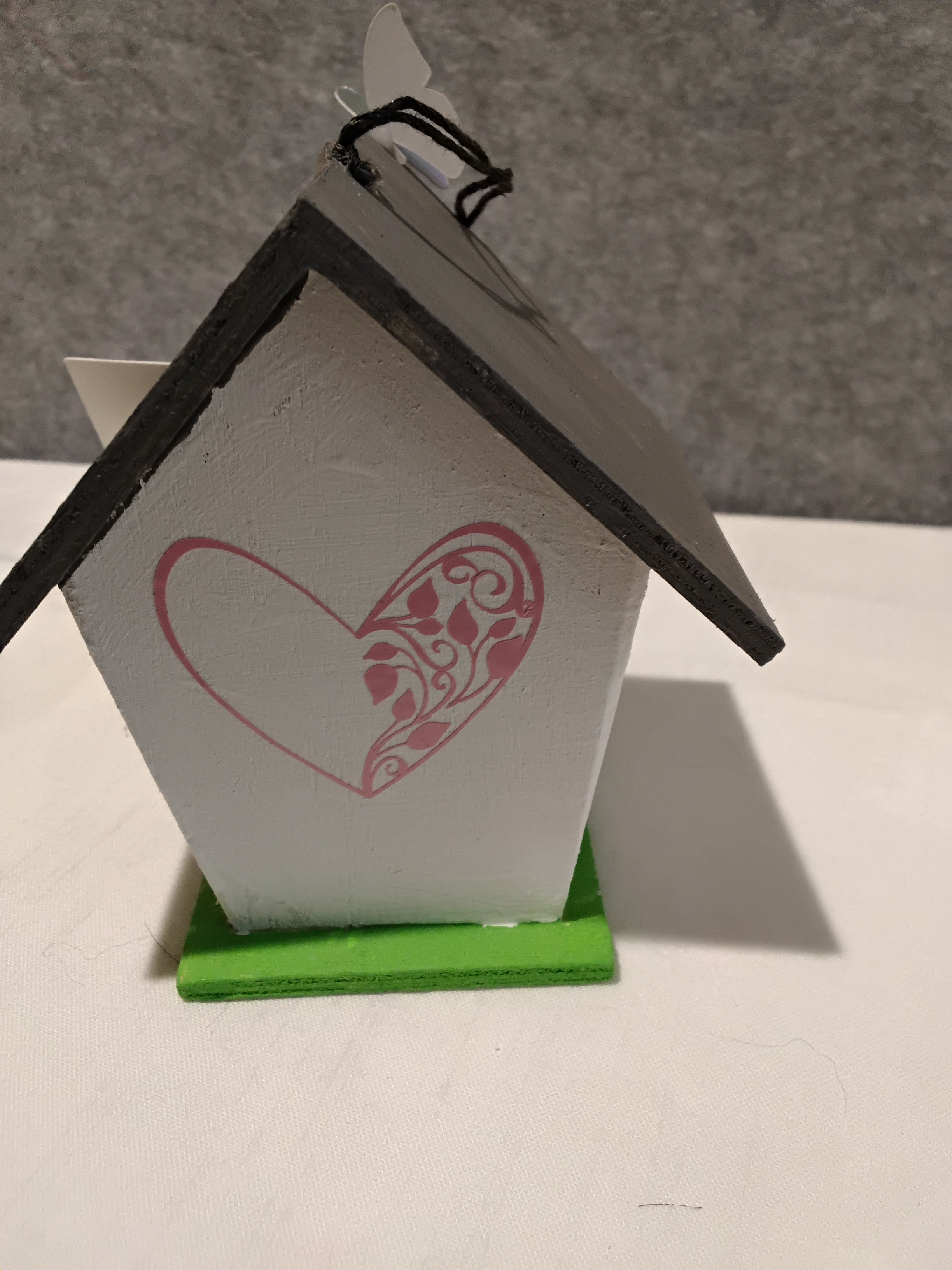 Minature Bird House - White/Gray