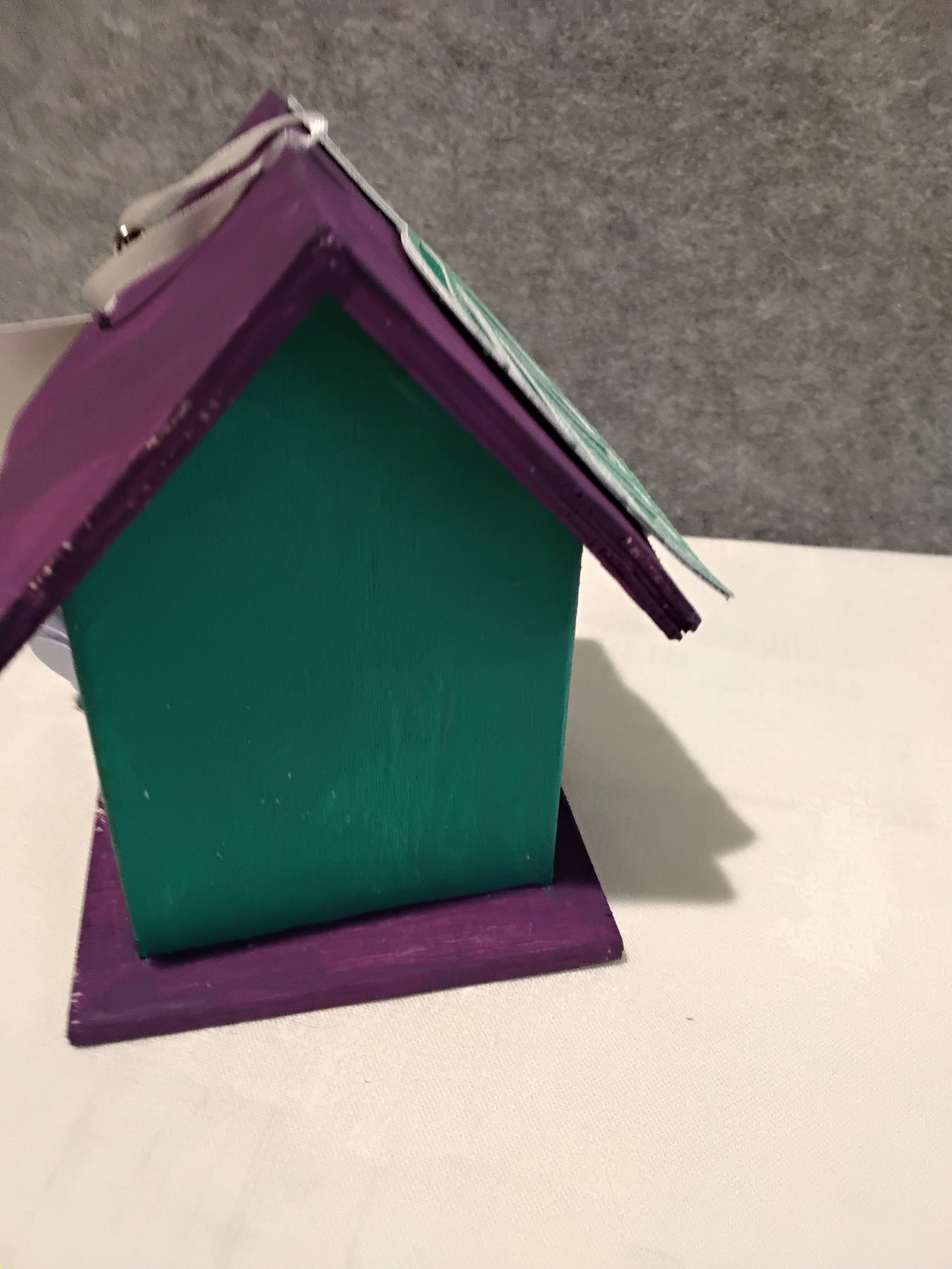 Minature Bird House - Teal/Purple
