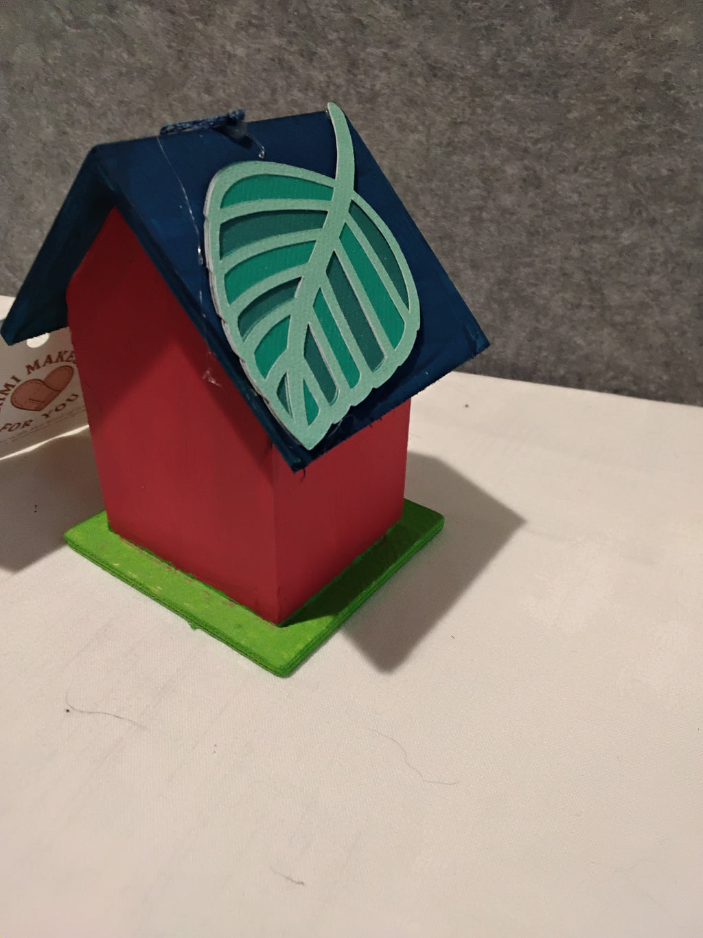 Minature Bird House - Red/Navy