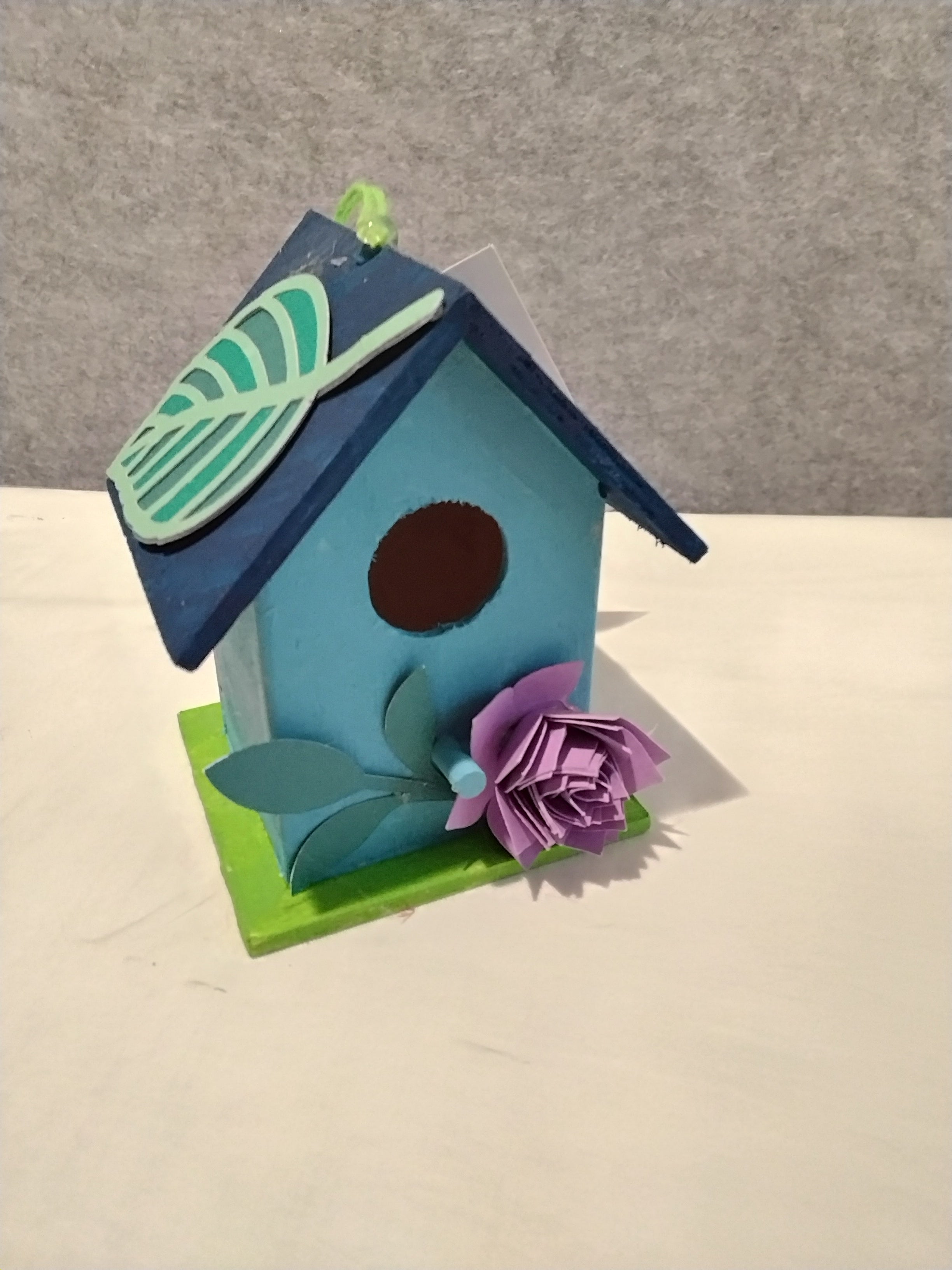 Minature Bird House - Light Blue/Dark Blue