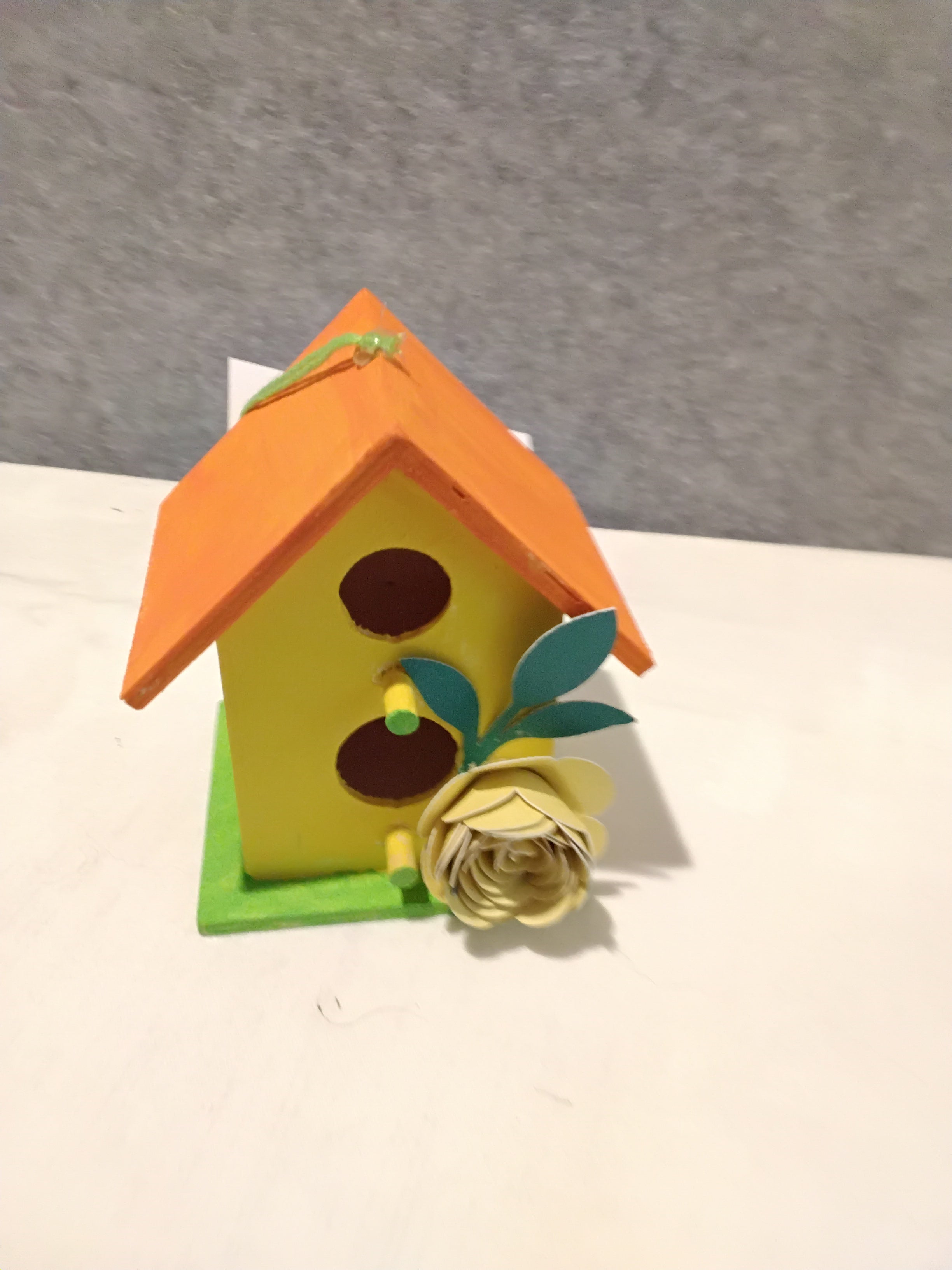 Minature Bird House - Orange/Yellow