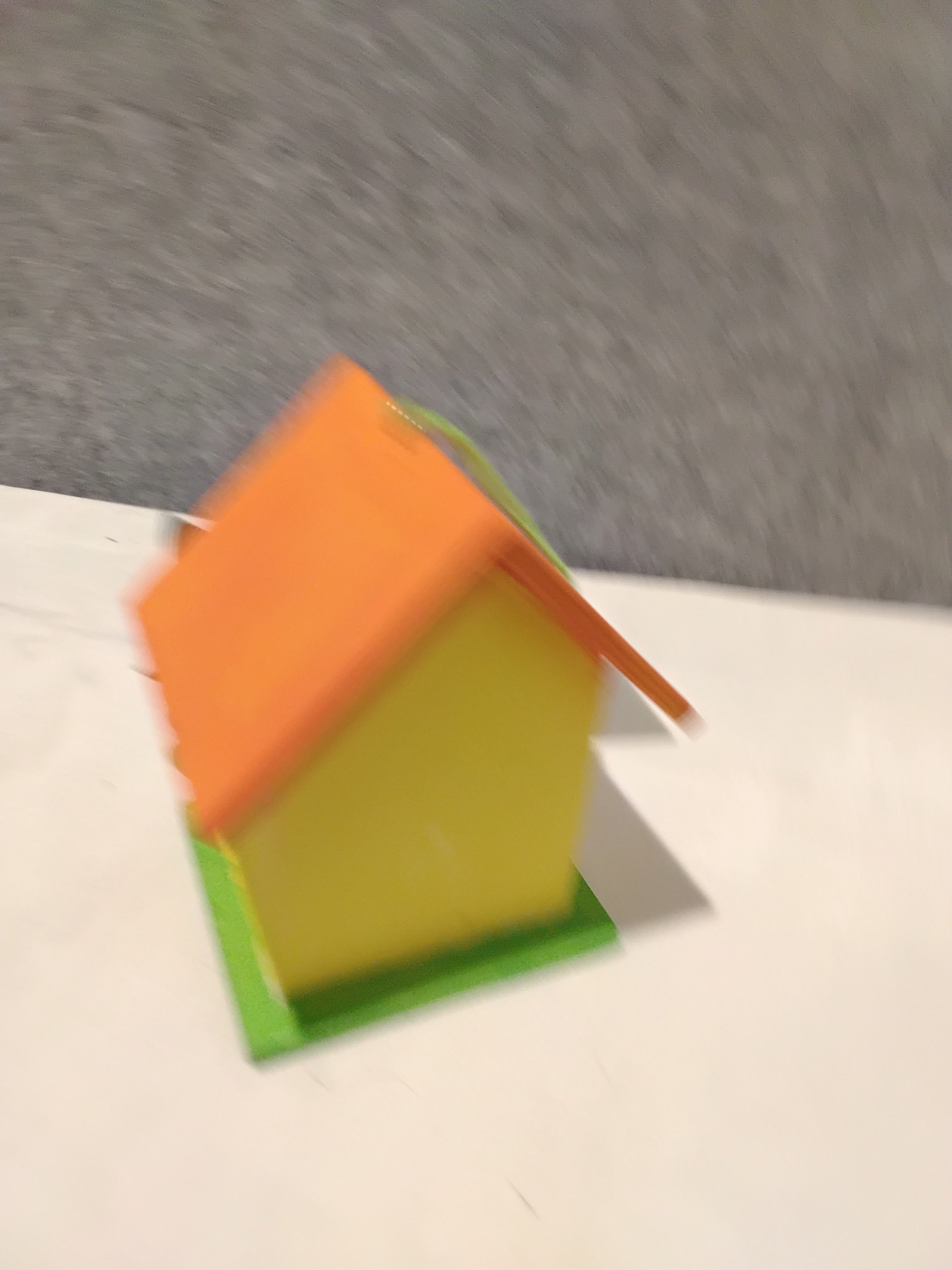 Minature Bird House - Orange/Yellow