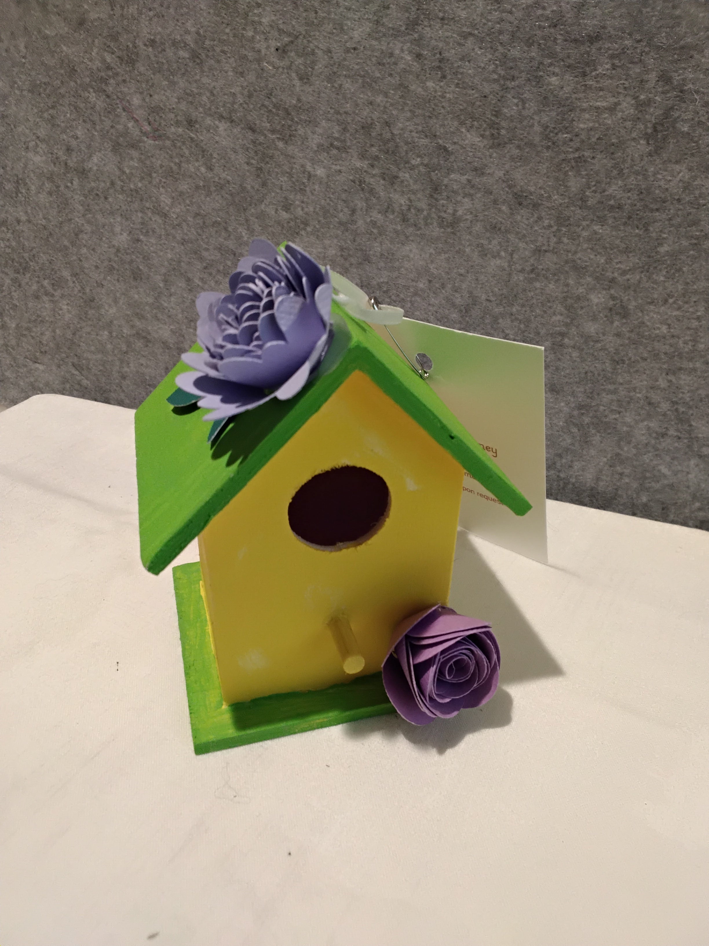 Miniature Birdhouse - Yellow/Green