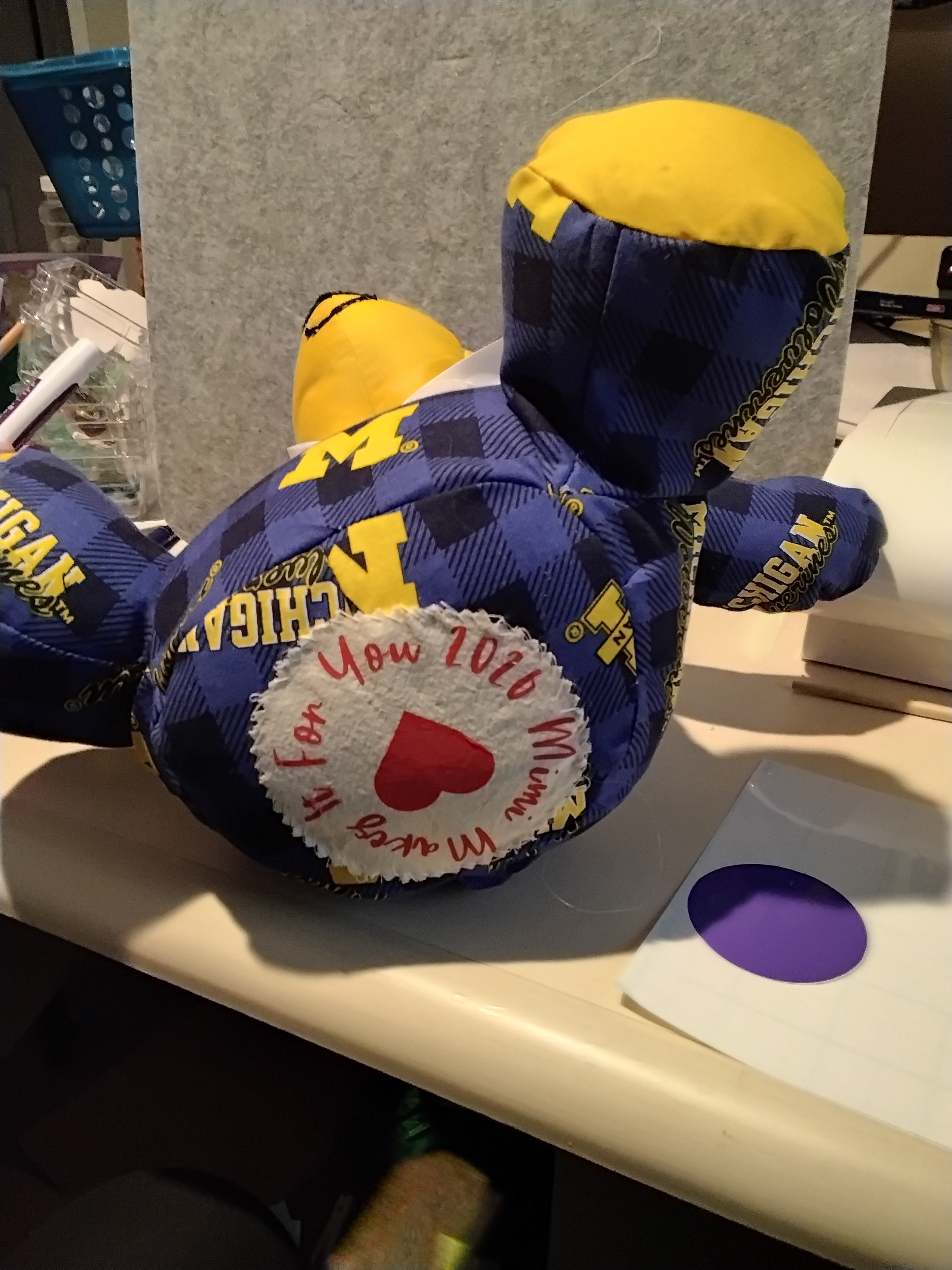13" U of M print Teddy Bear