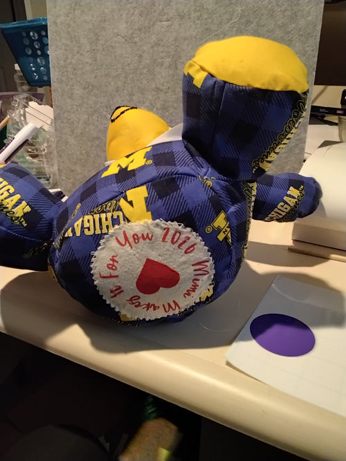 13" U of M print Teddy Bear
