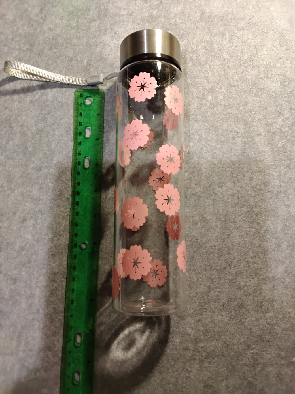 9" Acrylic Water Bottle with customizable design  - flower