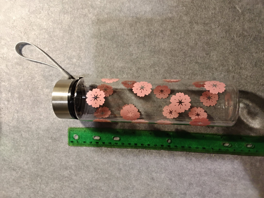 9" Acrylic Water Bottle with customizable design  - flower